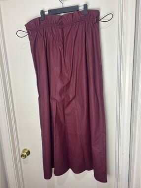 TEREA by Andrea Pitter XXL Dark Cherry Faux Leather Maxi Skirt NWT Plus Size